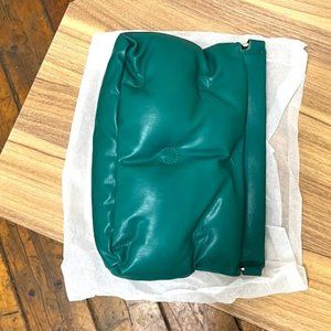 Dark Green Puffy Side/Clutch Bag